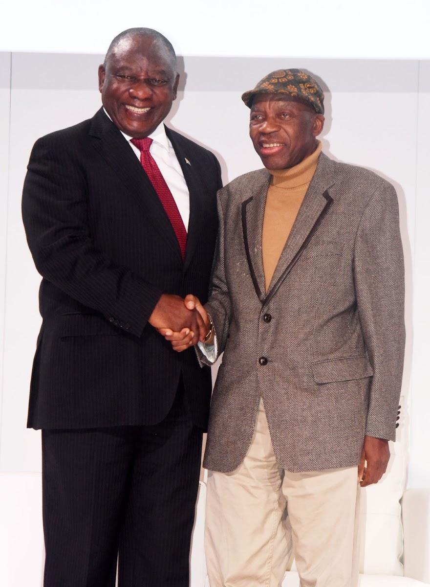 Mashudu Ramano, Founder of Mitochondria and Hon. President of South Africa, Cyril Ramaphosa at the SAIC